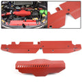 Full Aluminum Radiator Shroud & Pulley Belt Cover Combo, Compatible with Subaru WRX & STi 2008 2009 2010 2011 2012, Red
