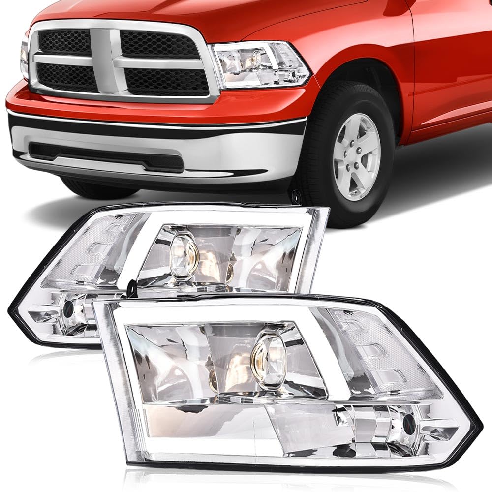 PIT66 Convex LED Projector Headlights Assembly Fit 2009-2012 Dodge Ram