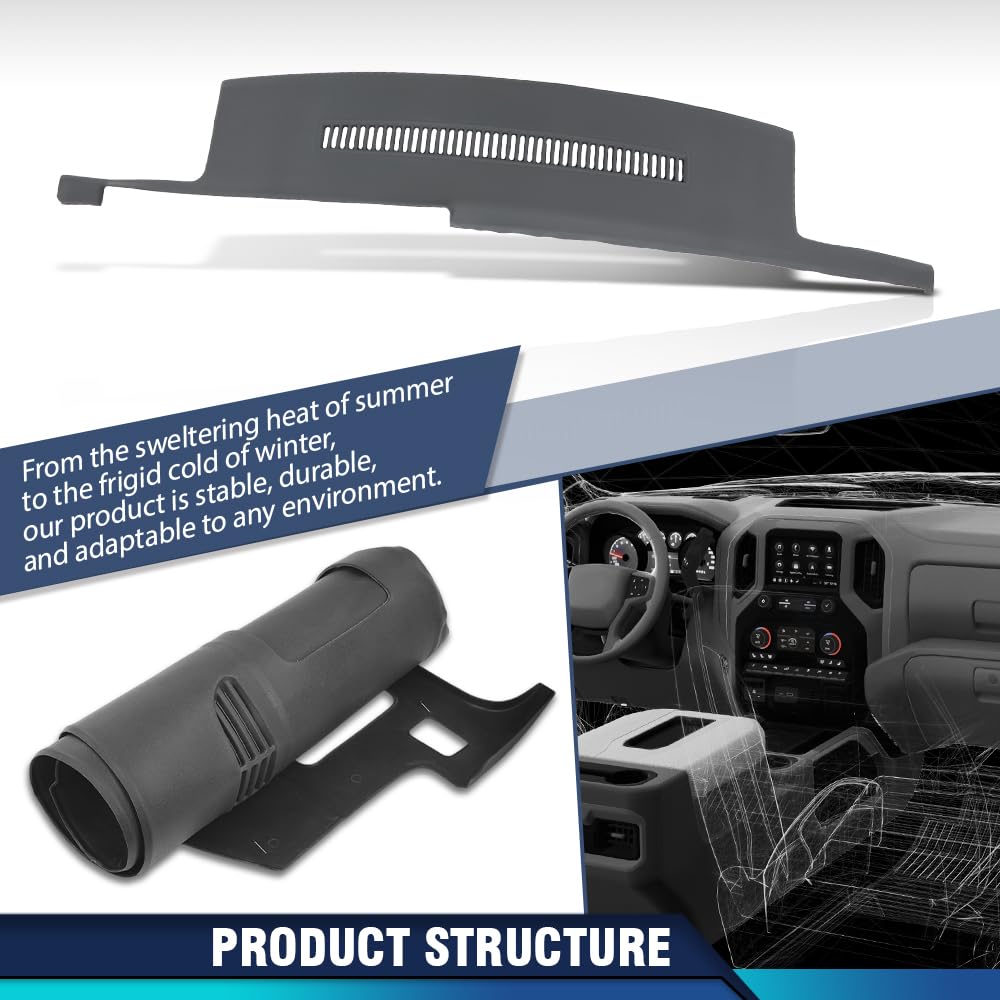 PIT66 TPE Dash Cover Panel Fit Blazer Suburban GMC Yukon 1988-1994 Gray