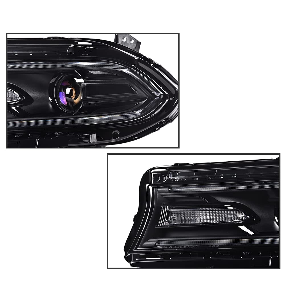 PIT66 Headlights Assembly Pair Fit 2015-2021 Dodge Charger