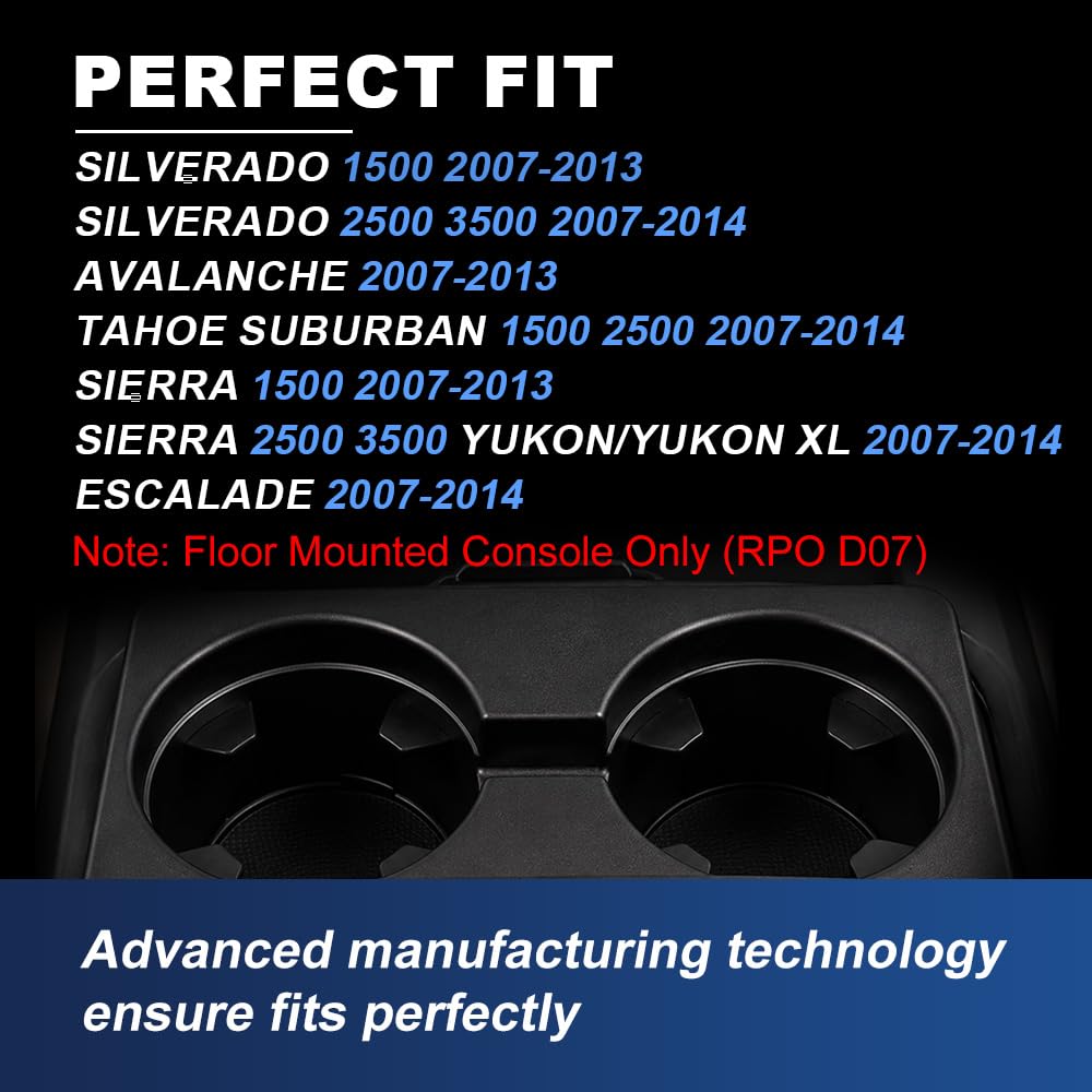 PIT66 Dual Cup Holder Inserts Fit Chevy Silverado GMC Sierra 2007-2014