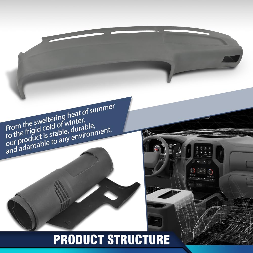 PIT66 TPE Dash Cover Panel Fit Toyota 4Runner Pickup 1989-1995 Gray