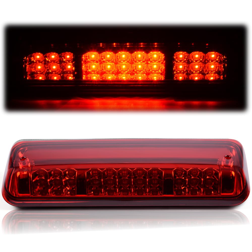 PIT66 LED 3rd Brake Light Compatible with 07-10 Ford Explorer Sport Trac/Fit Ford F150 Lobo 04-08/Fit Lincoln Mark LT 06-08 Third Brake Cargo Lamps Clear Housing Red Lens