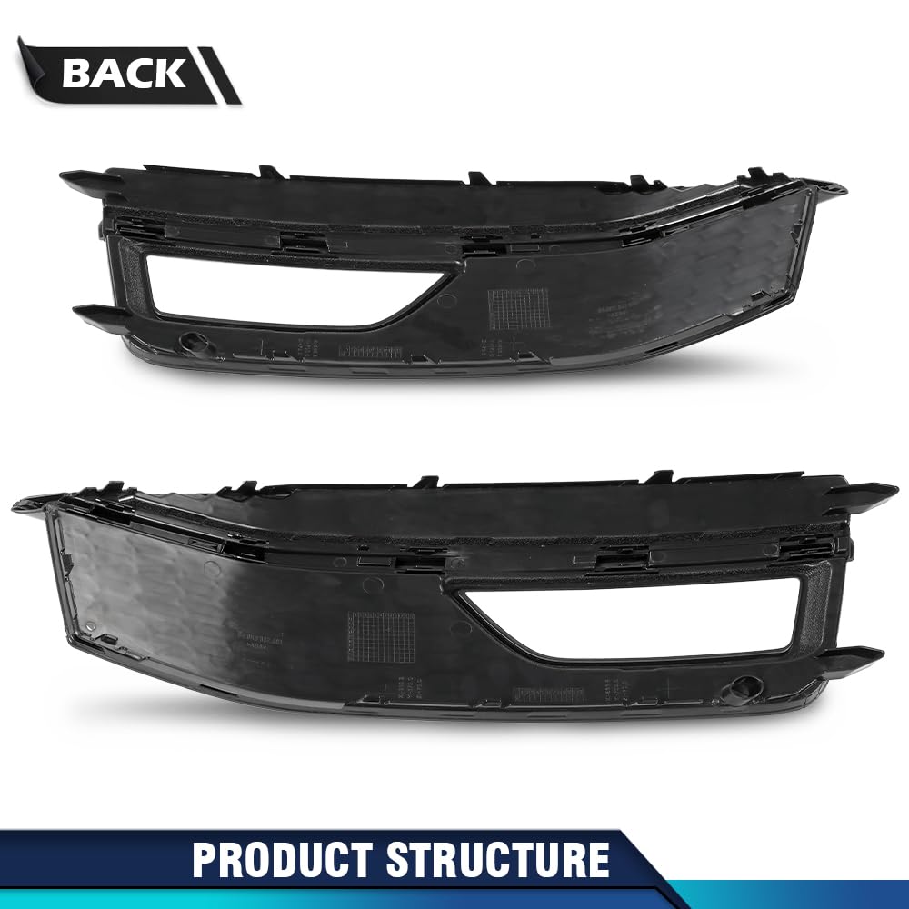 PIT66 Front Bumper Fog Light Lamp Cover Grille Driver and Passenger Side Compatible with Audi A4 S-line S4 2013-2015 8K0807681L 8K0807682M