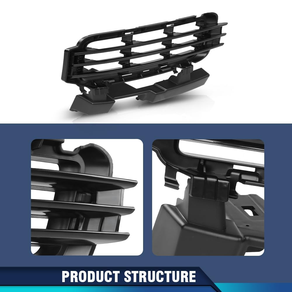 PIT66 Front Bumper Grille Grill Insert Compatible with 2013 2014 2015 2016 2017 Land Rover Range Rover LR046709 Black