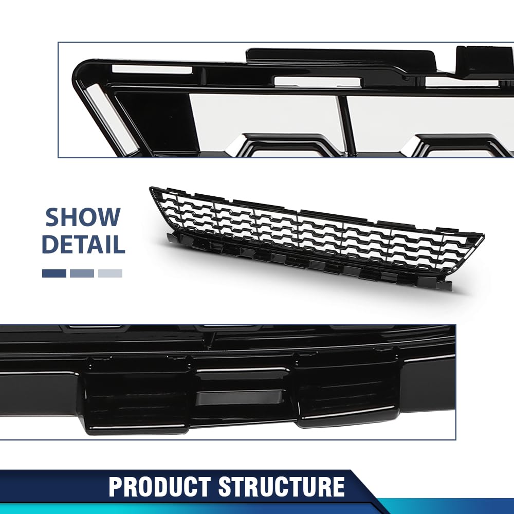 PIT66 Front Center Bumper Grille Primed Compatible with BMW 740e 740i 750i 750Li M760i M760Li 2016-2019 51118092154, BM1036166 Black PP