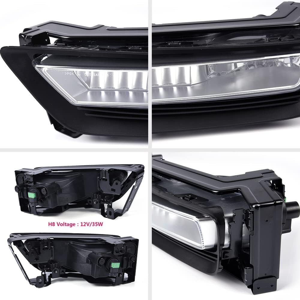 PIT66 Front Fog Light Compatible with Honda Accord Sedan 2013 2014 2015 Left & Right Side Fog Lamps w/Bulbs 33900T2AA01 Clear Lens