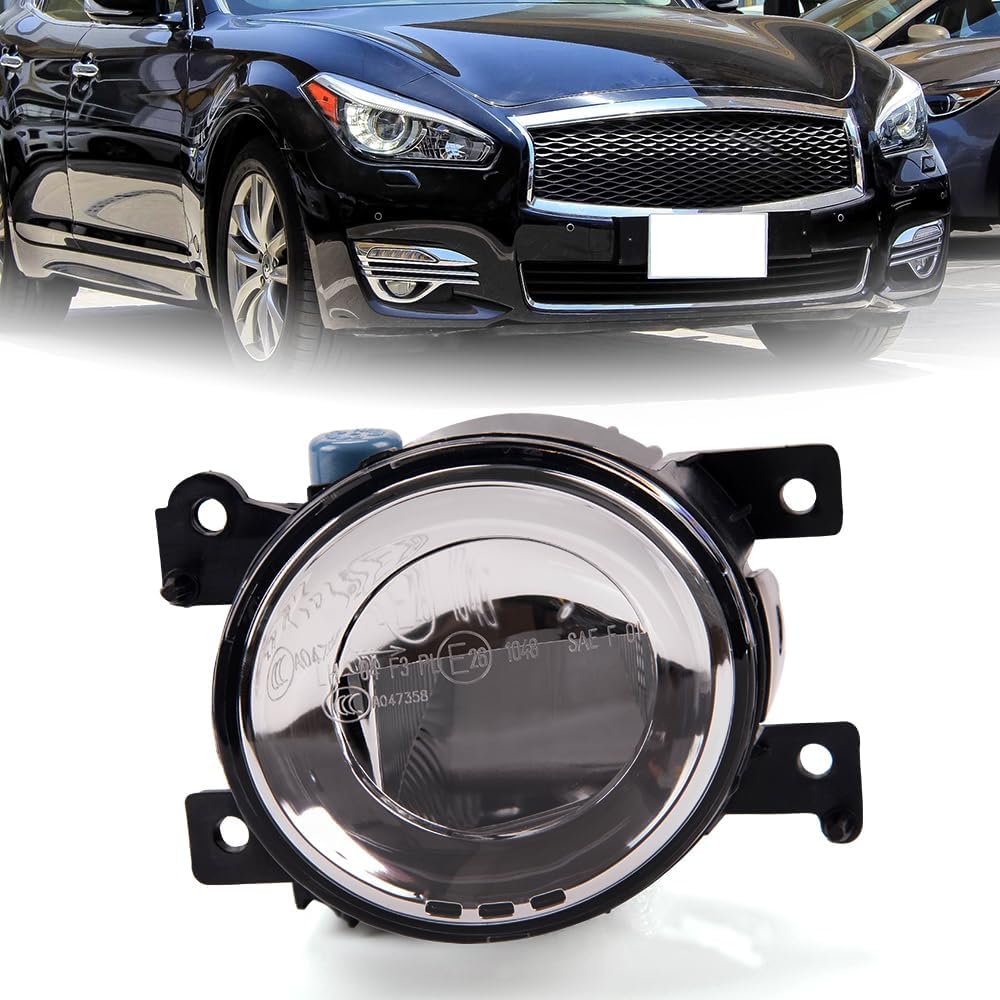 PIT66 Front Bumper Fog Light Compatible with Infiniti Q50 QX50 QX6016-17/Compatible with Infiniti QX80 15-17 Fog Light Lamp Daylight Assembly Driving Offroad Bumper Fog Lamp Right Clear