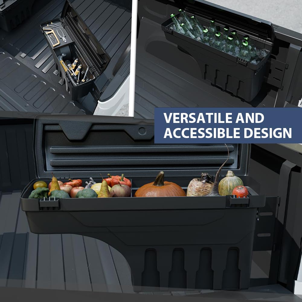 PIT66 Truck Bed Storage Box Fit Ford F150 2015-2020 Lockable Tool Box Right
