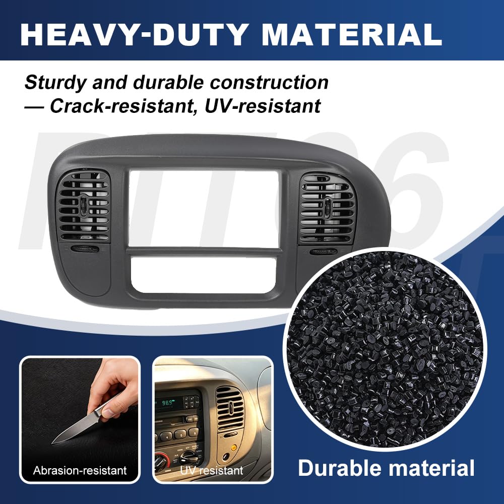 PIT66 Center Dash Panel Bezel Fit Ford F150 Expedition 1997-2003, Grey