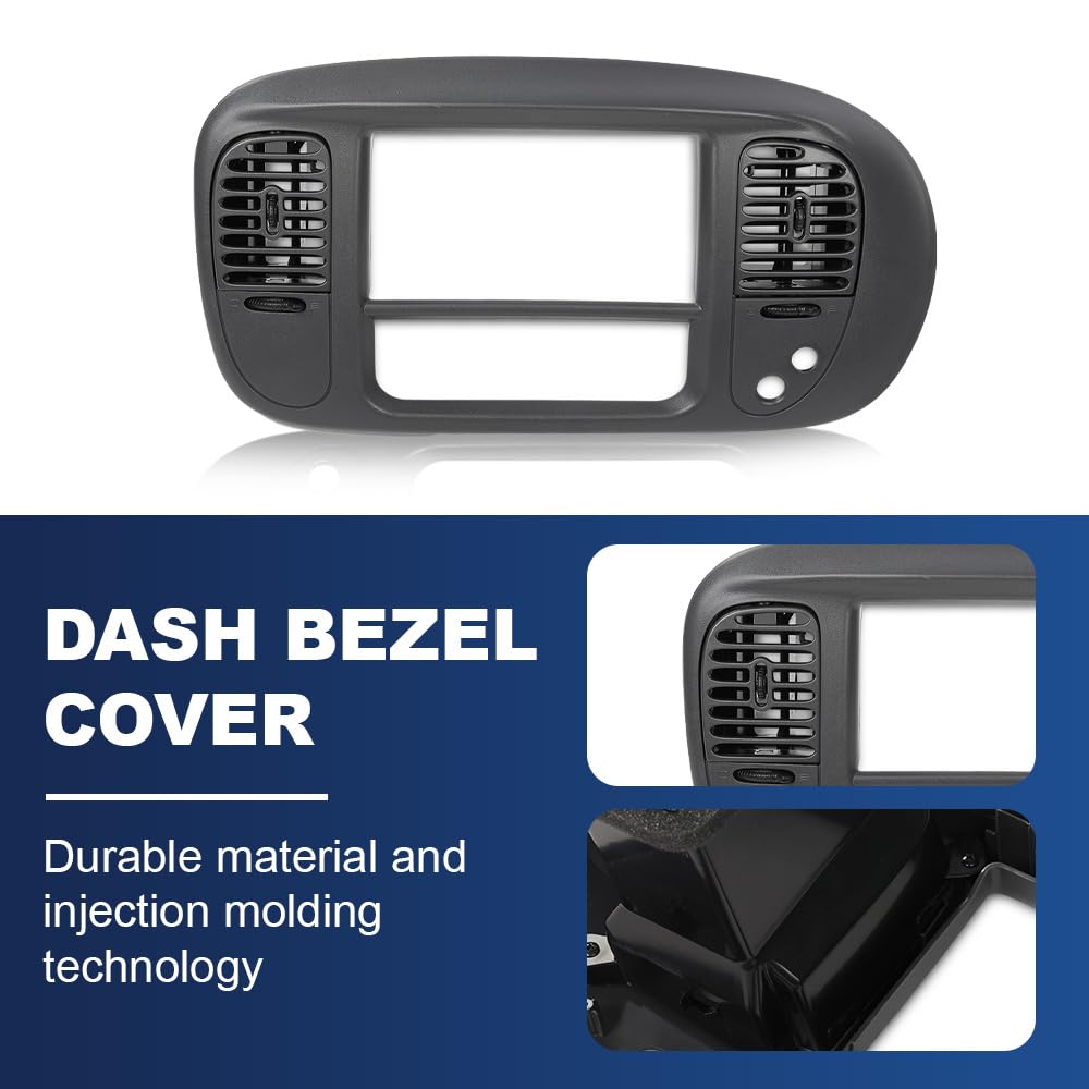 PIT66 Center Dash Panel Bezel Fit Ford F150 Expedition 1997-2003, Grey