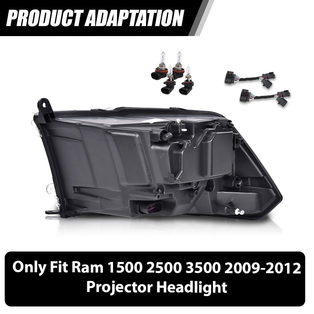PIT66 LED Bar Plank Style Headlights Assembly Fit 2009-2012 Dodge Ram