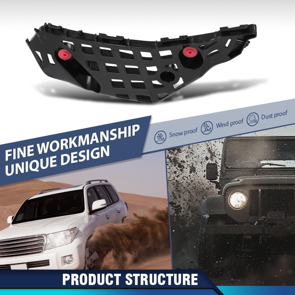 PIT66 Front Left Driver Side Bumper Bracket Compatible with Toyota Highlander 2020 2021 2022 2023, Fit Toyota Highlander XSE 2021 2022 2023 521460E100, TO1042147 Black