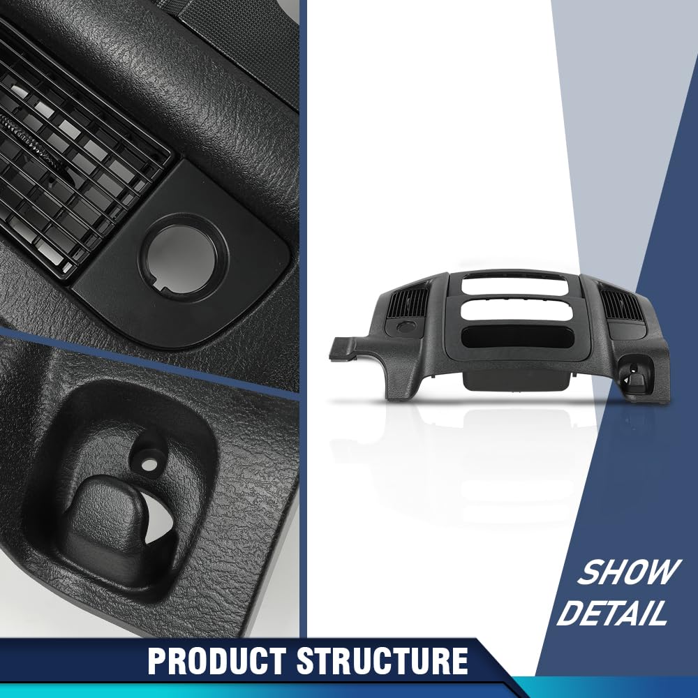 PIT66 Dash Radio Bezel Trim Panel Fit Dodge Ram 1500 2500 3500 2002-2005