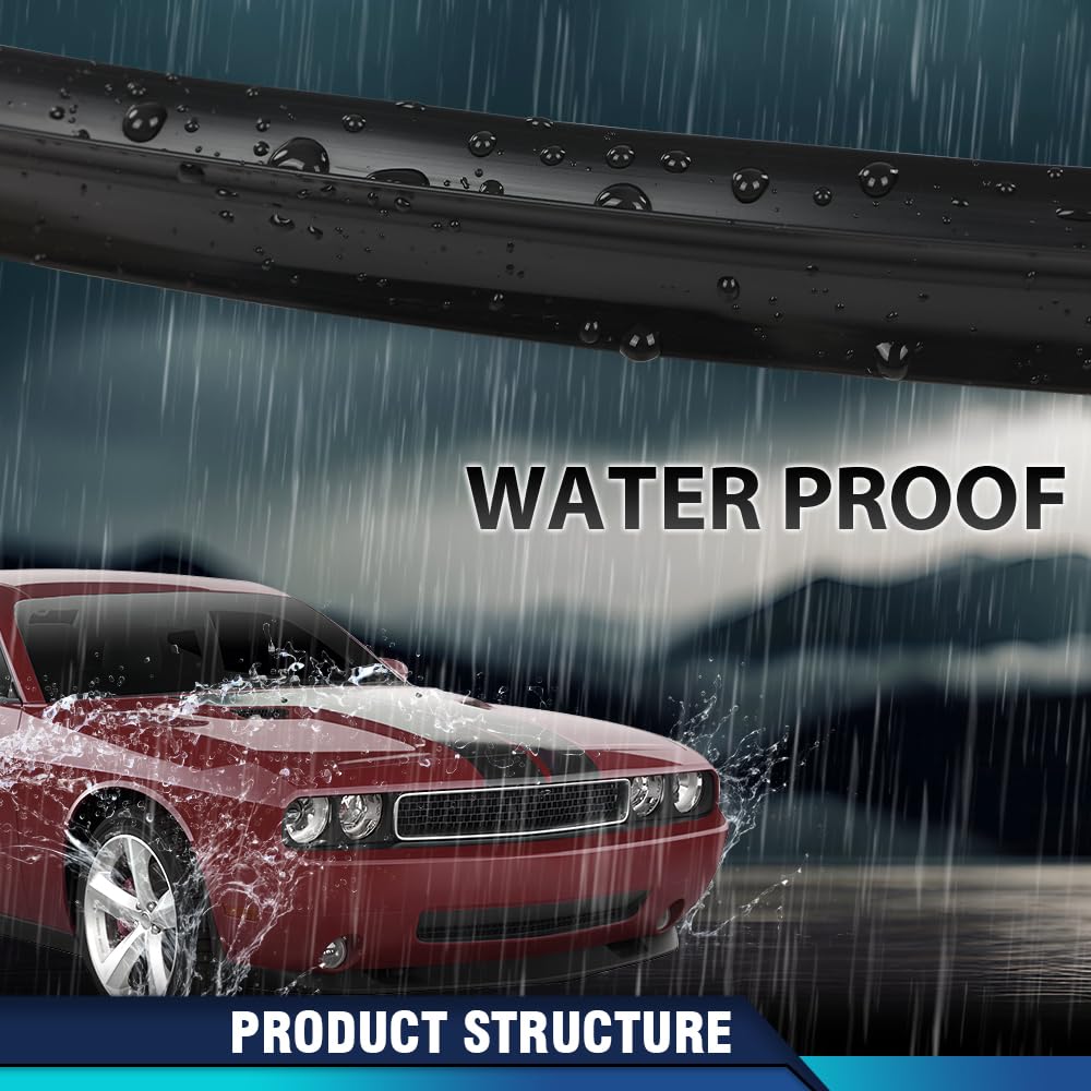 PIT66 Hood to Nose Fascia Bumper Seal & Rivets Compatible with Dodge Challenger 2008-2022 68051392AB, 68051392AA