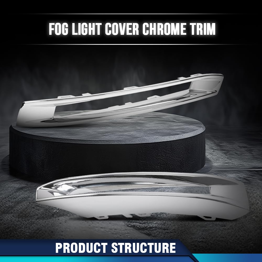 PIT66 Front Fog Light Cover Chrome Trim Driver and Passenger Side Compatible with Benz X166 GL500 GL550 GL63 AMG 2013-2016 A1668851774 A1668851874