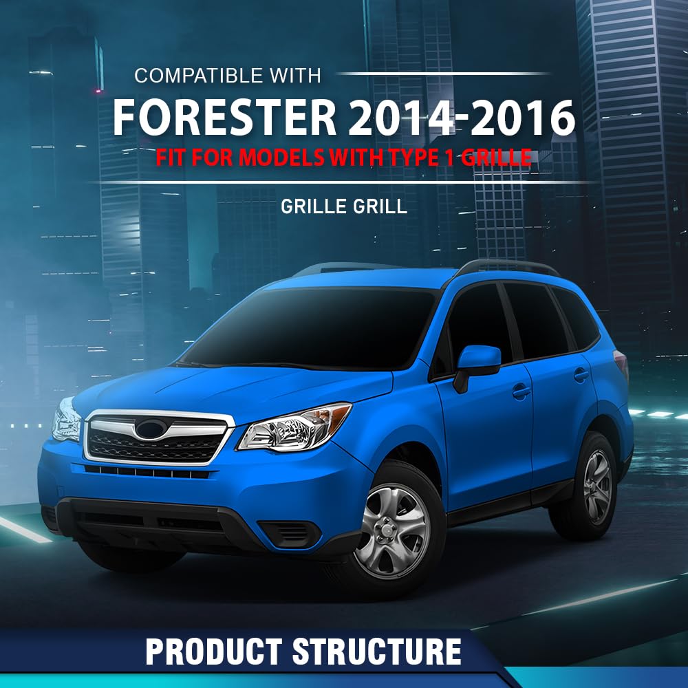 PIT66 Front Grille Fit Subaru Forester 2014-2016 With Type 1 Grill