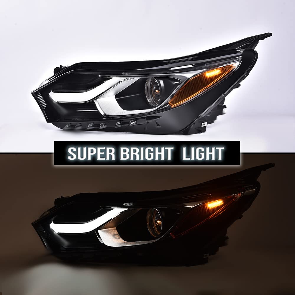 PIT66 LED DRL Headlights Assembly Headlamps Compatible with Chevy Equinox w/Factory Halogen Headlight 2018-2020(Not Fit w/Factory HID/Xenon Headlight Models) 84258448