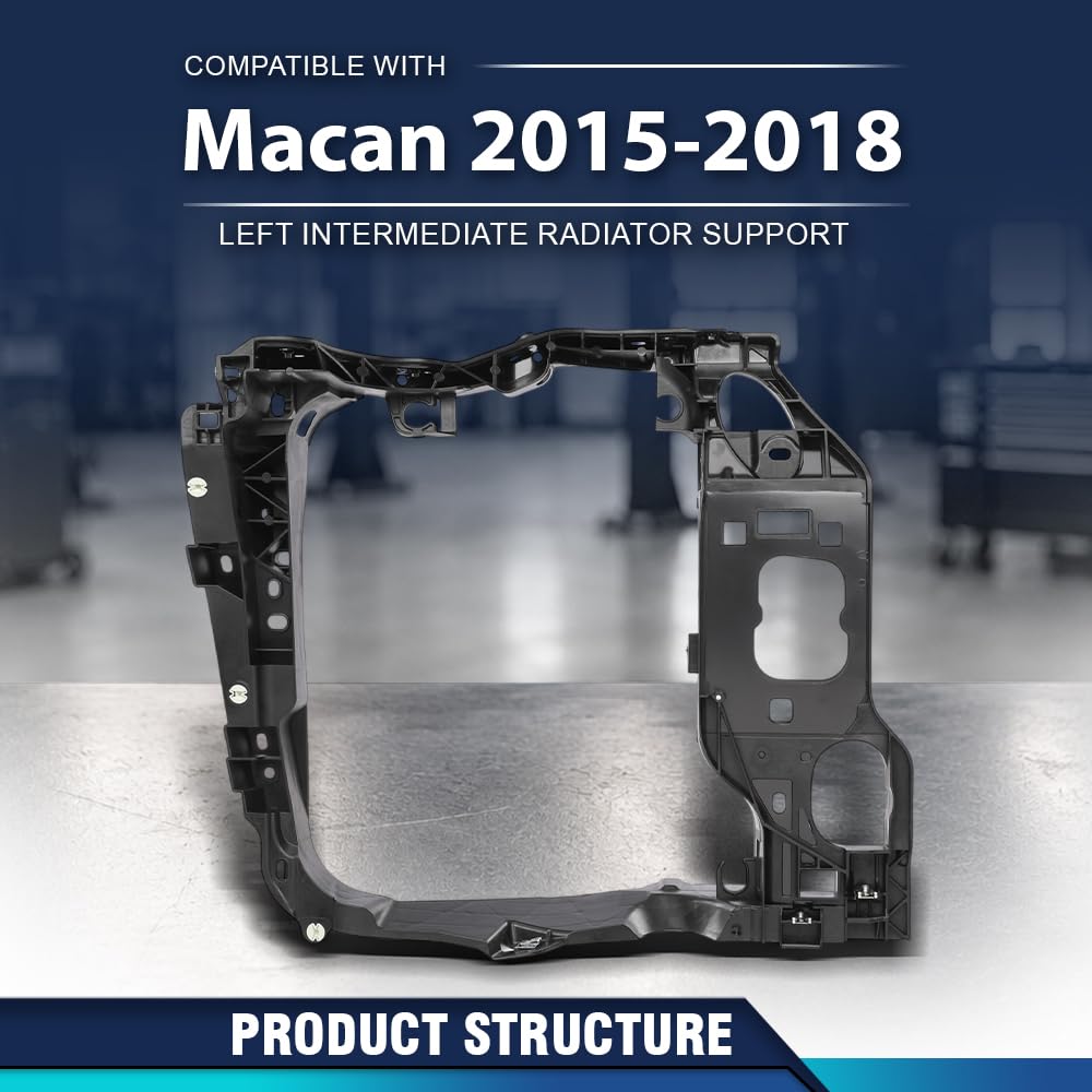 PIT66 Left Intermediate Radiator Support Assembly w/Bracket Compatible with Porsche Macan 2015–2018 OEM 95B805295 Cooling System Support Frame