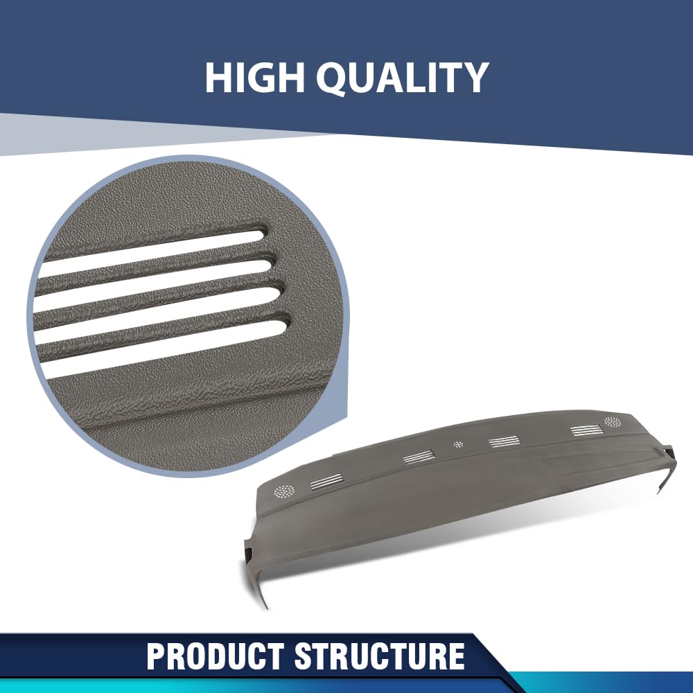 PIT66 Gray TPE Dash Dashboard Cover Fit Dodge Ram 1500 2500 3500 2002-2005