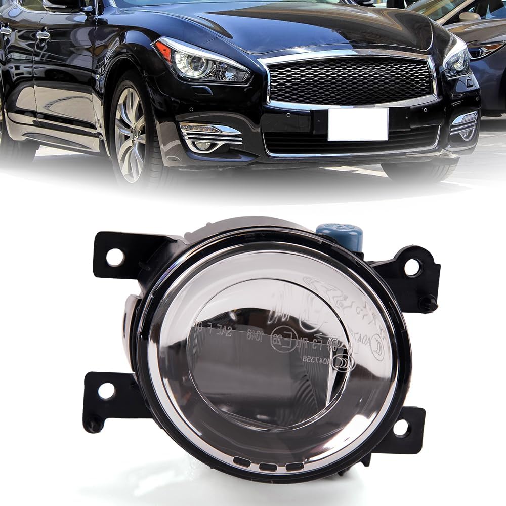 PIT66 Front Left Bumper Fog Light Lamp Assembly Compatible with Infiniti Q50 QX50 QX60 2016-2017 Fit Infiniti QX80 2015-2017 Clear Lens