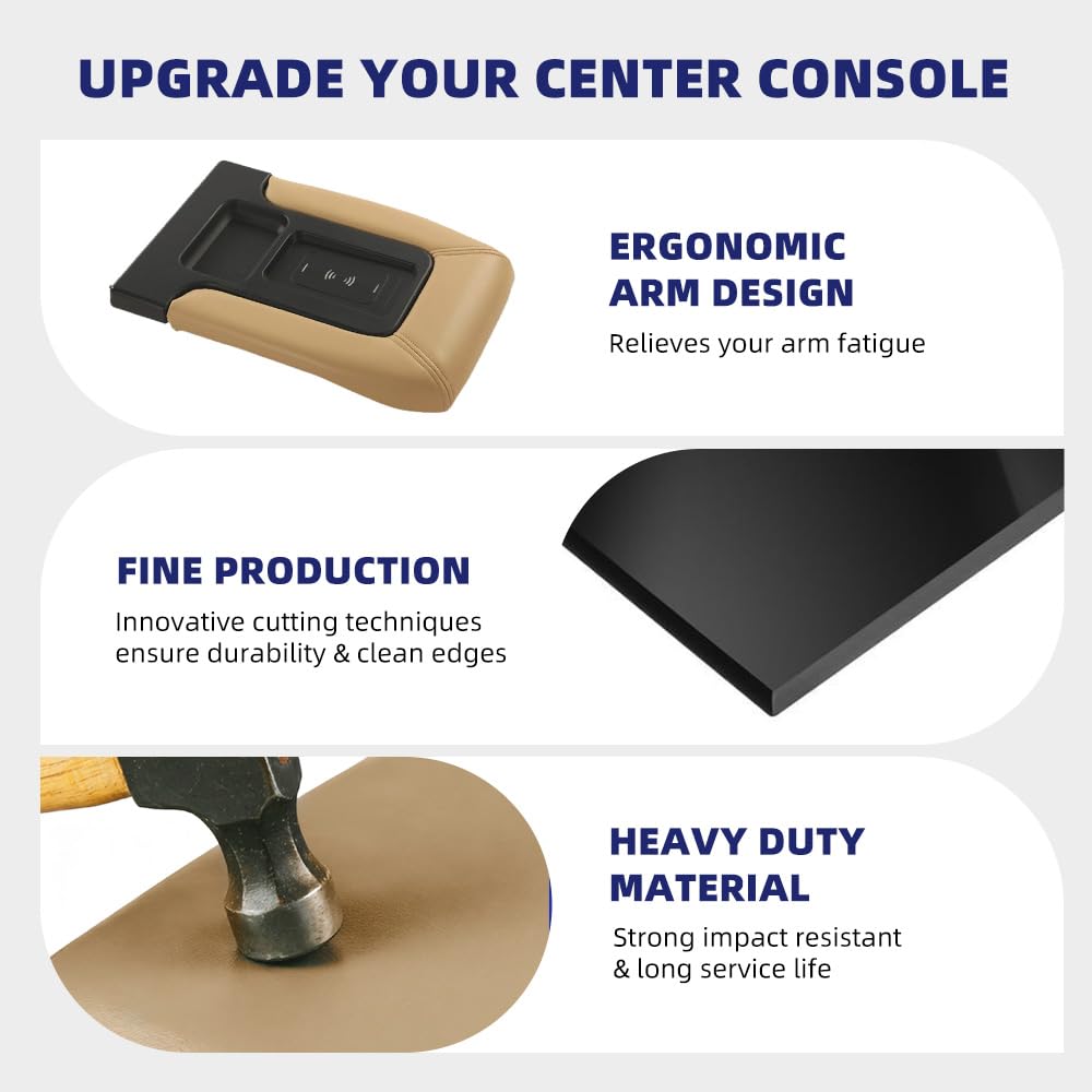 PIT66 Center Console Armrest Kit Fit Silverado Tahoe Sierra 1999-2007 Beige