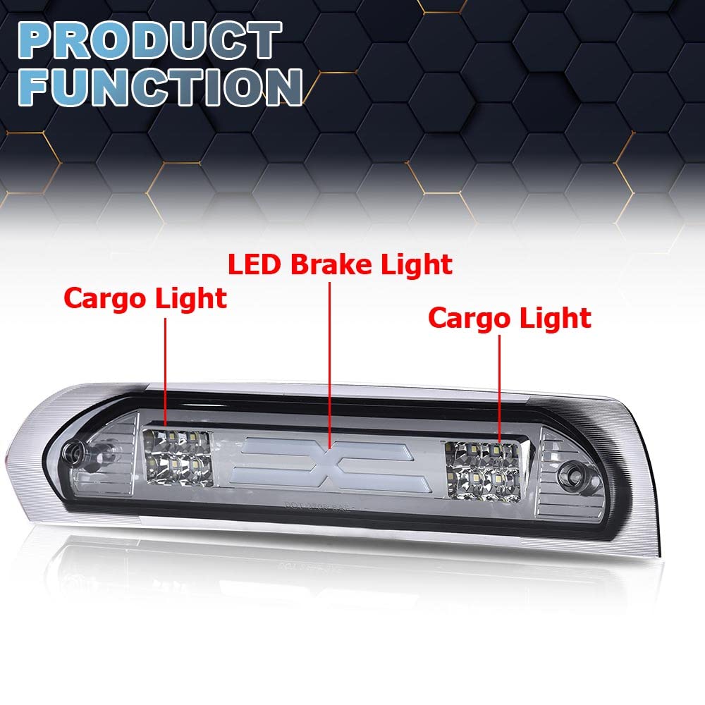 PIT66 LED 3rd Brake Light Fit 02-08 Dodge Ram 1500 Chrome Housing