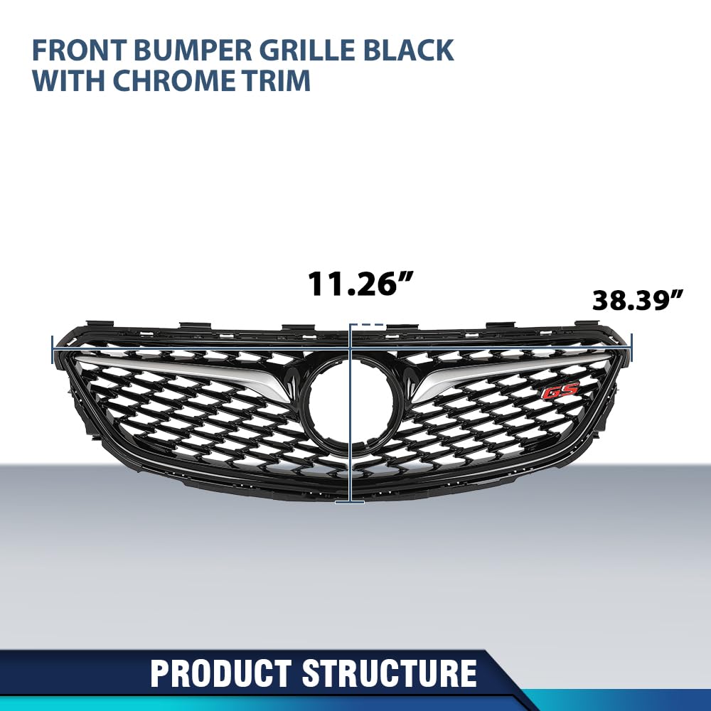 PIT66 Front Bumper Grille Trim Fit Buick Regal Sportback 2018-2020