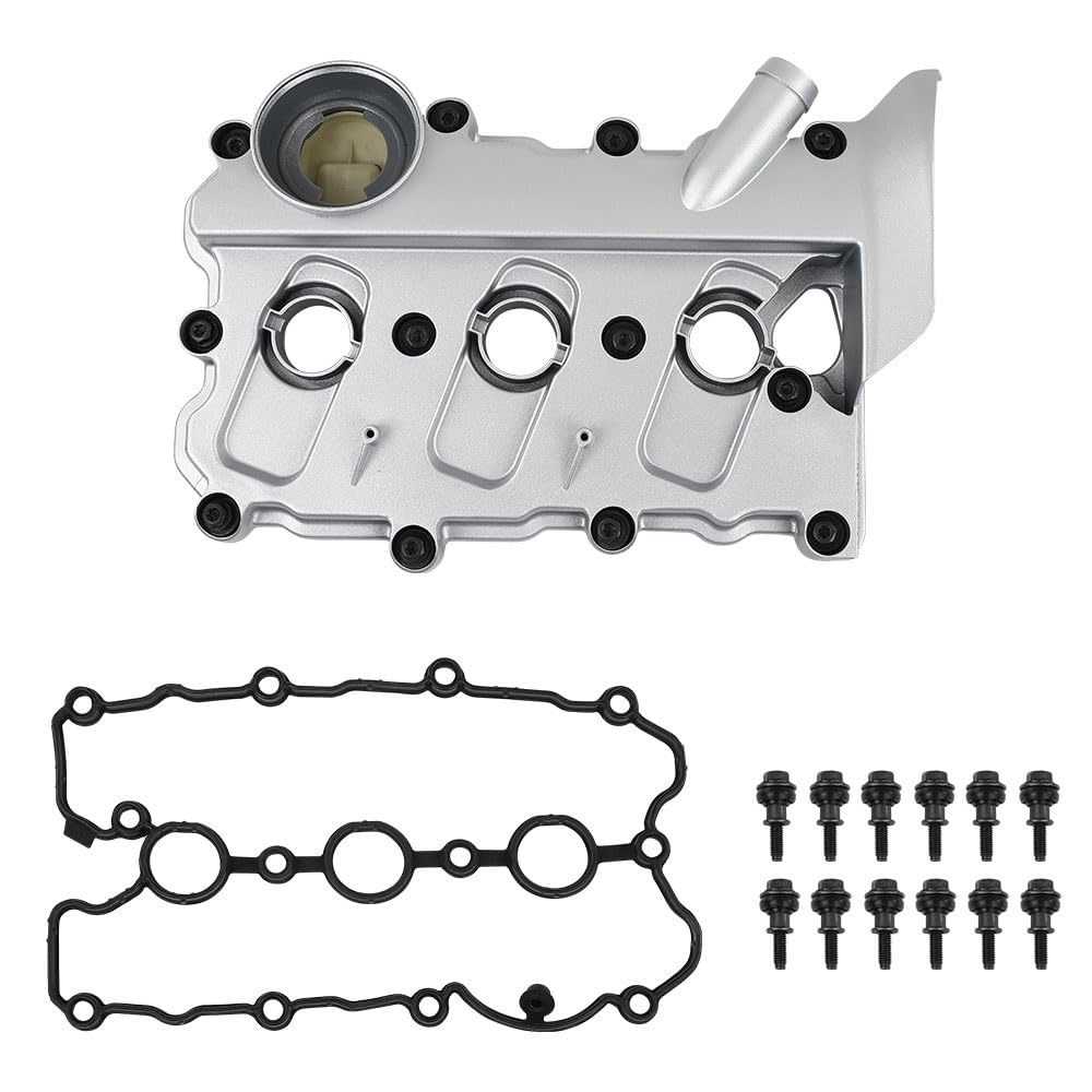 PIT66 Engine Valve Cover w/Gasket Compatible with Audi A4 2005-2008,Compatible with Audi A6 2005-2011 06E103471G, V104953, 0360037