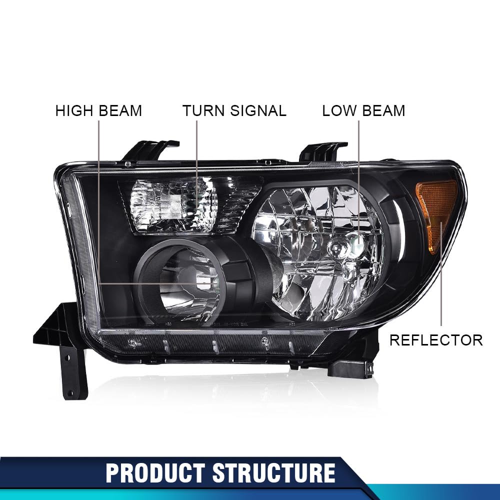 PIT66 Headlights Assembly Fit 07-13 Tundra (W/O Headlight Leveling Models)