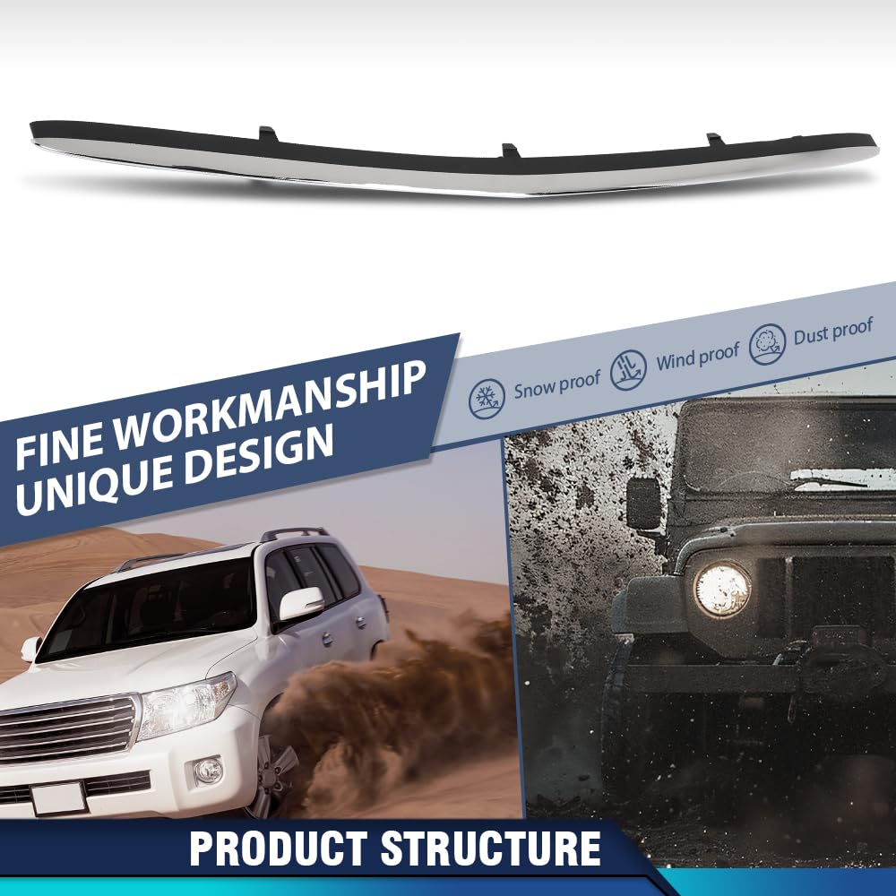 PIT66 Front Bumper Lower Center Molding Trim Spoiler Compatible with Benz S63 AMG S550 S600 S550e 2014 2015 2016 2017 2228800108