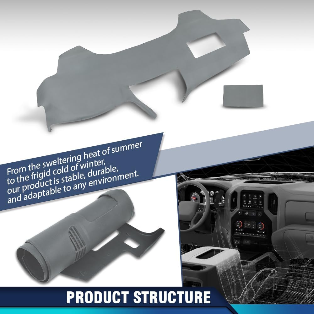 PIT66 Dash Cover Dashboard Panel TPE Gray Fit Toyota Camry 2007-2011