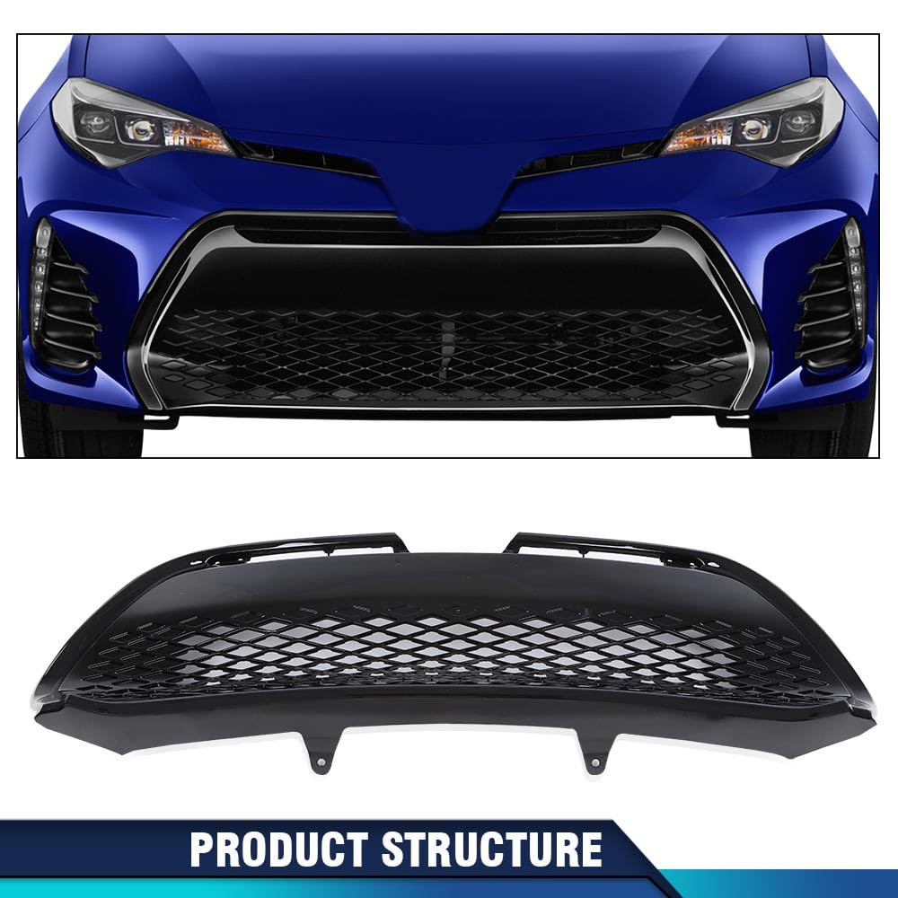 PIT66 Front Bumper Lower Grille Grill Fit Toyota Corolla SE XSE 2017-2019