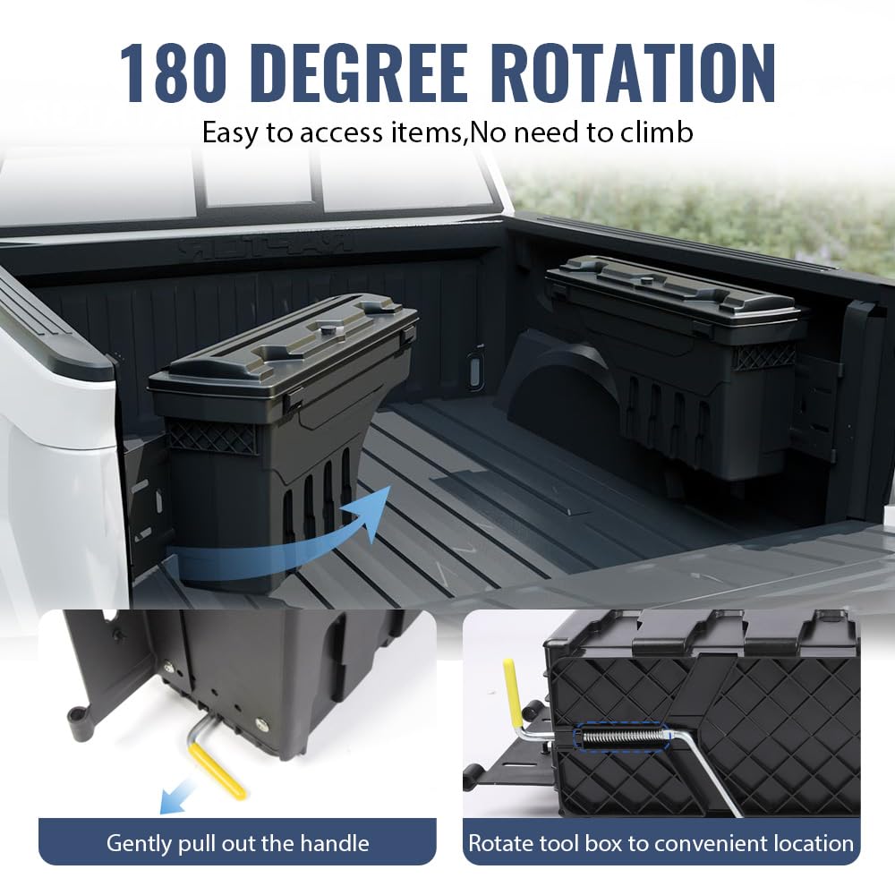 PIT66 Lockable Truck Bed Storage Toolbox Fit 2007-2021 Tundra Left+Right