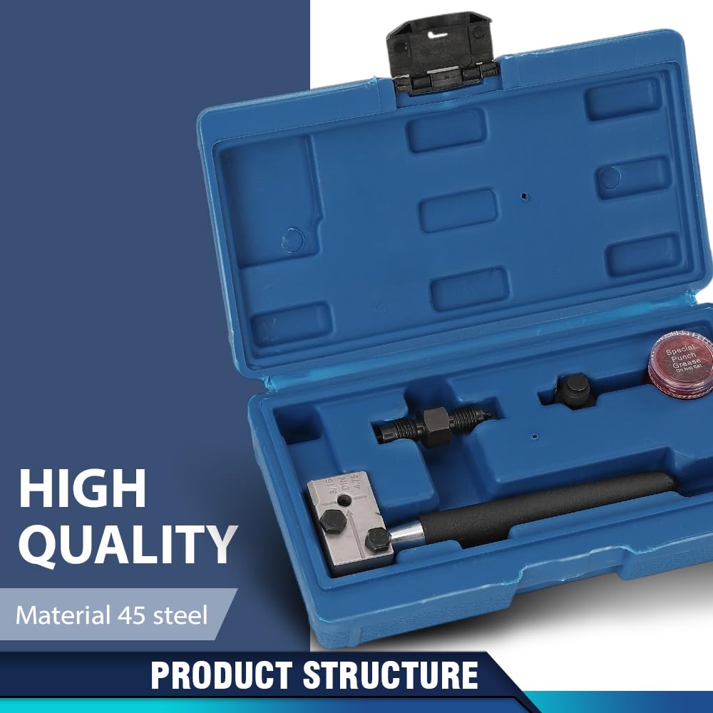 PIT66 3/16 Inch Brake Line Flaring Tool Kit, Double Flare Tubing Tool,