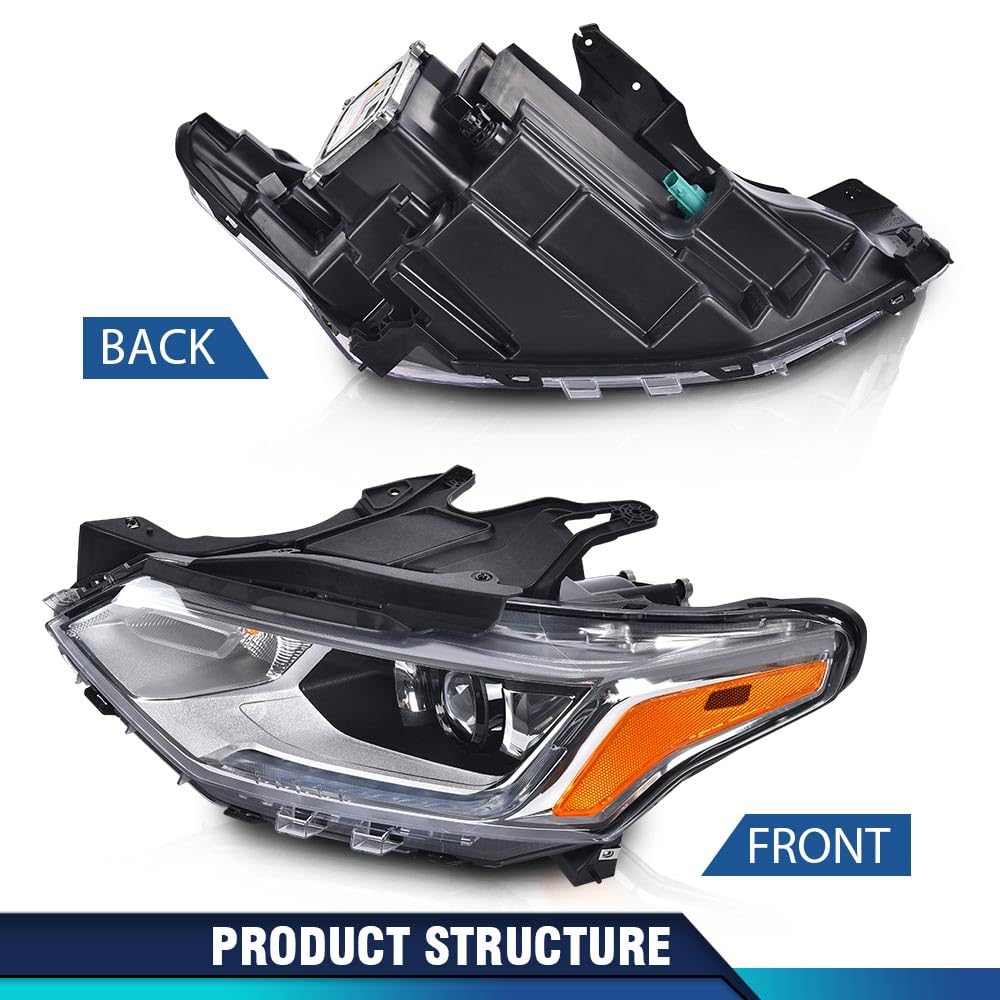 PIT66 HID/Xenon Headlight Assembly w/LED DRL & Side Marker Light w/o D3S HID Bulb Compatible with Chevy Traverse 2018-2021 84721414, GM2502487 Left Driver