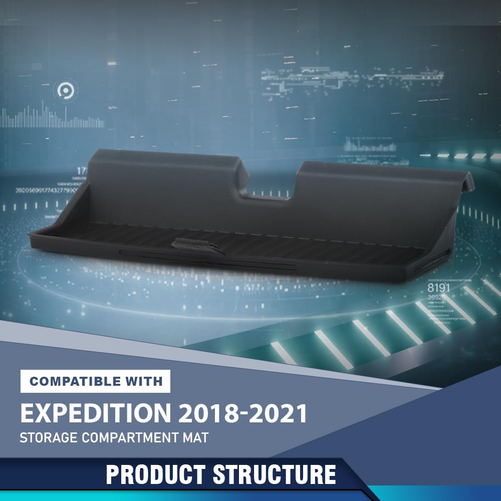 PIT66 Storage Compartment Mat Fit Ford Expedition 2018-2021 Black