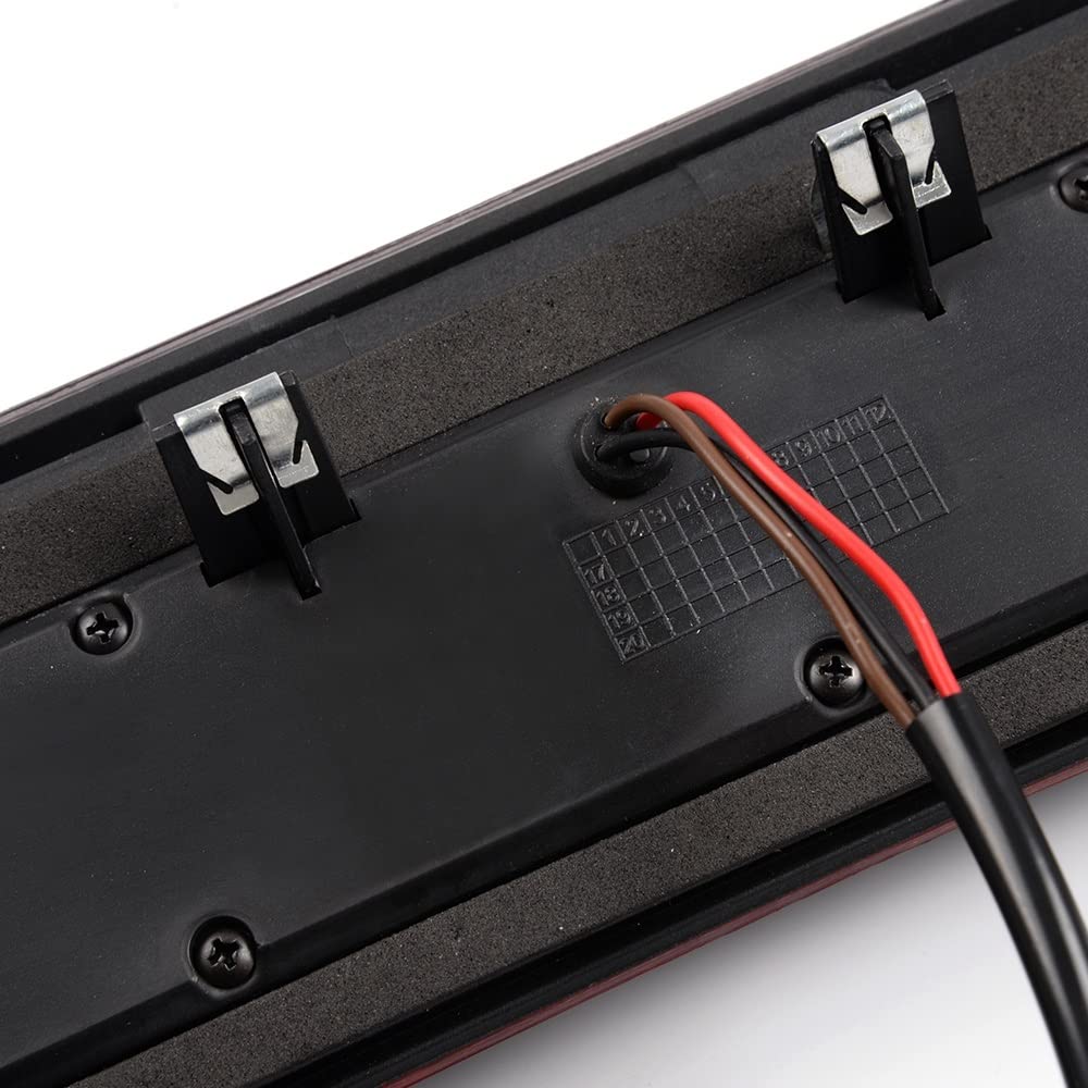 PIT66 LED 3rd Brake Light, Compatible with 14-18 Chevy Silverado 1500 2500HD 3500 3500HD/14-18 GMC Sierra 1500 2500HD Third Brake Stop Lamp Light Clear&Red Lens Black Housing