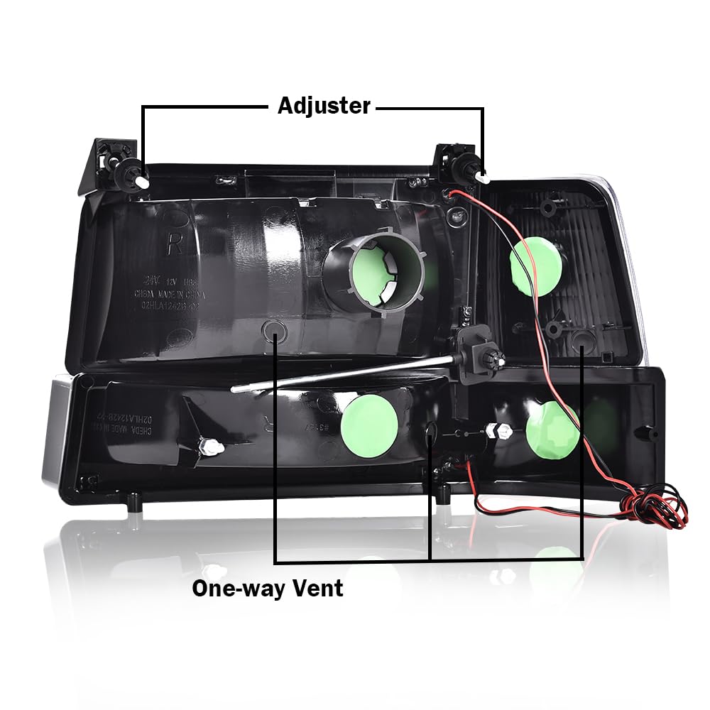PIT66 LED Headlights Assembly Fit 1992-1996 Ford F150 Bronco