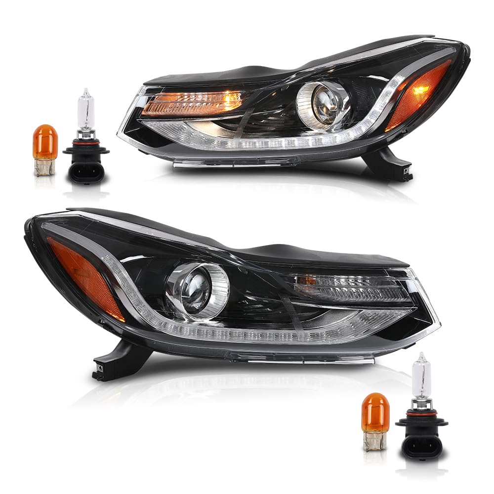 PIT66 LED DRL Headlights Assembly Headlamps Compatible with Chevy Trax 2017-2022 with Factory LED DRL Projector Headlight Models Only 42725480 42725481 GM2502450 GM2503450