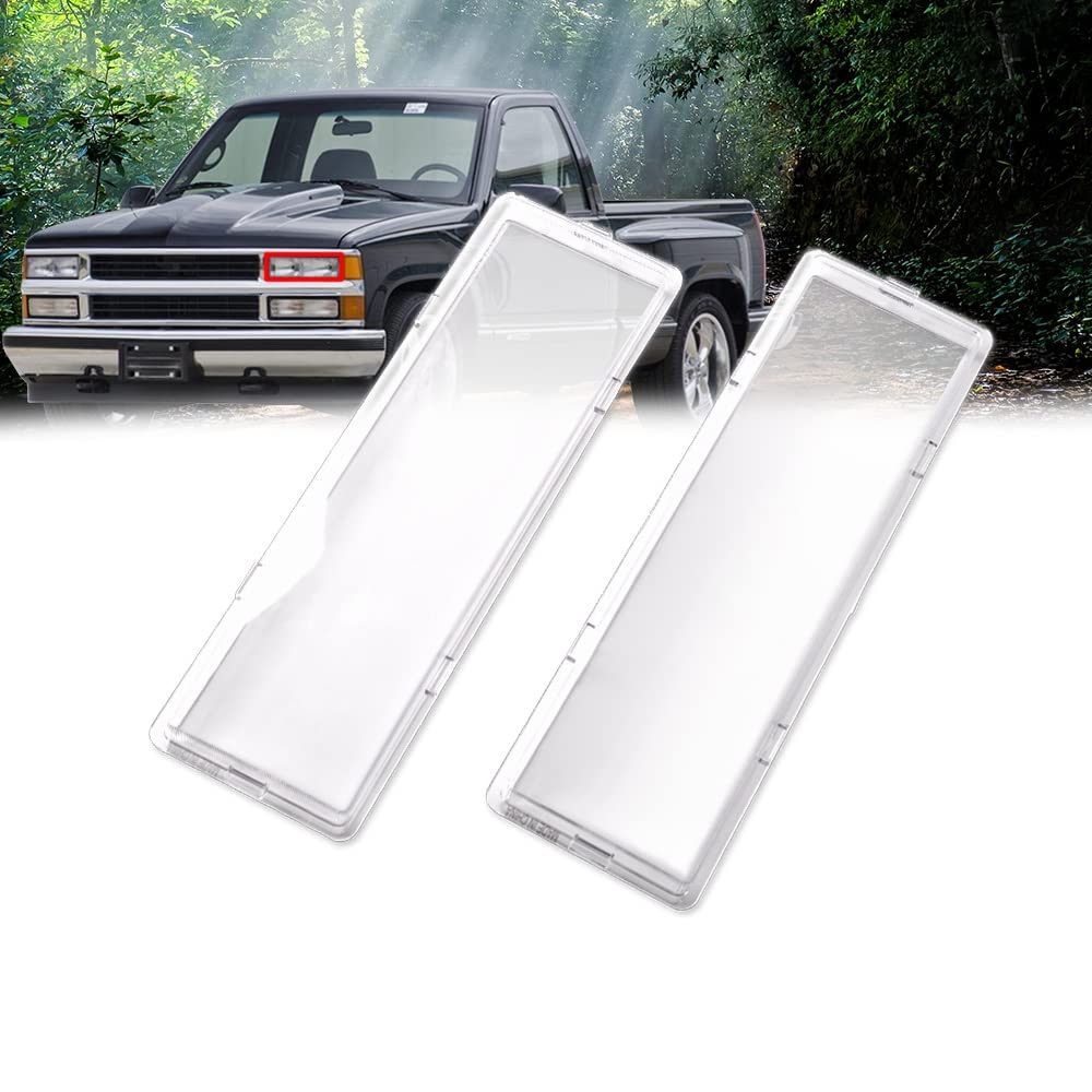 PIT66 Headlight Lens Cover, Compatible with 1994-1998 C10 C/K Tahoe Suburban Silverado Clear