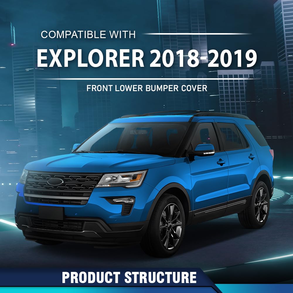 PIT66 PP Front Lower Bumper Fascia Fit Ford Explorer Base XLT 2018‑2019