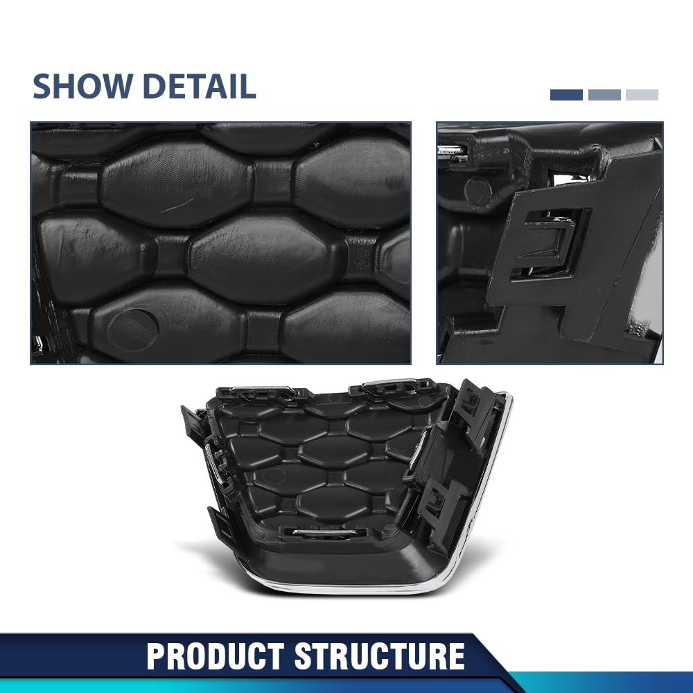 PIT66 Front Fog Light Covers 2Pcs Compatible with Jeep Renegade High Altitude 2019-2023 6VP53LXHAA, 6VP55LXHAA, CH1039204, CH1038204 Chrome Black