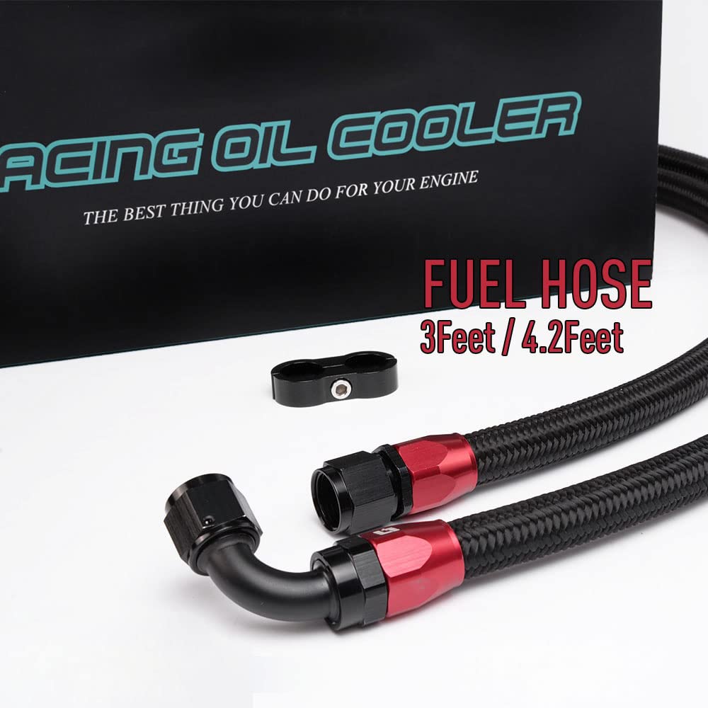 PIT66 19 Row AN10 Engine Oil Cooler Kit, Compatible with 2001-2005 Subaru Impreza WRX STi Black