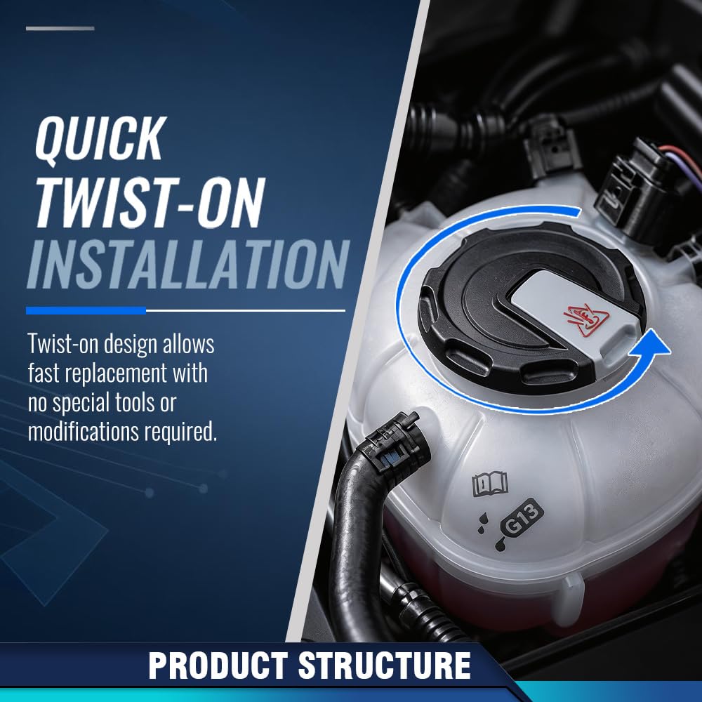 PIT66 Engine Coolant Reservoir Cap Fit Audi A4, Q5, A5, A7, A6, Q7, Q8