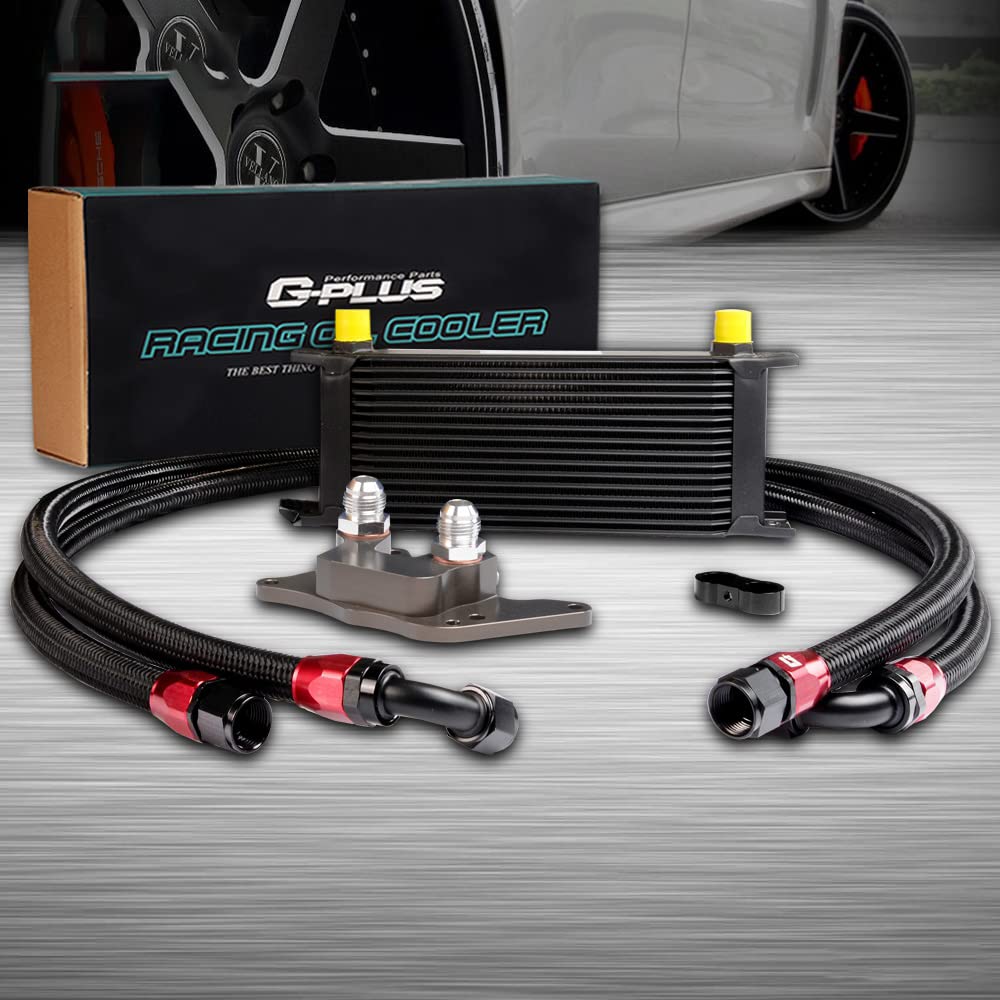 PIT66 16 Row AN10 Engine Oil Cooler Kit, Compatible with BMW MINI COOPER S Supercharger R56 Black