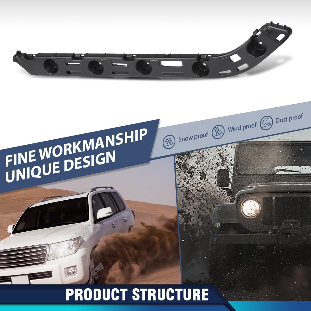 PIT66 Rear Left Side Bumper Guide Bracket Support, Black