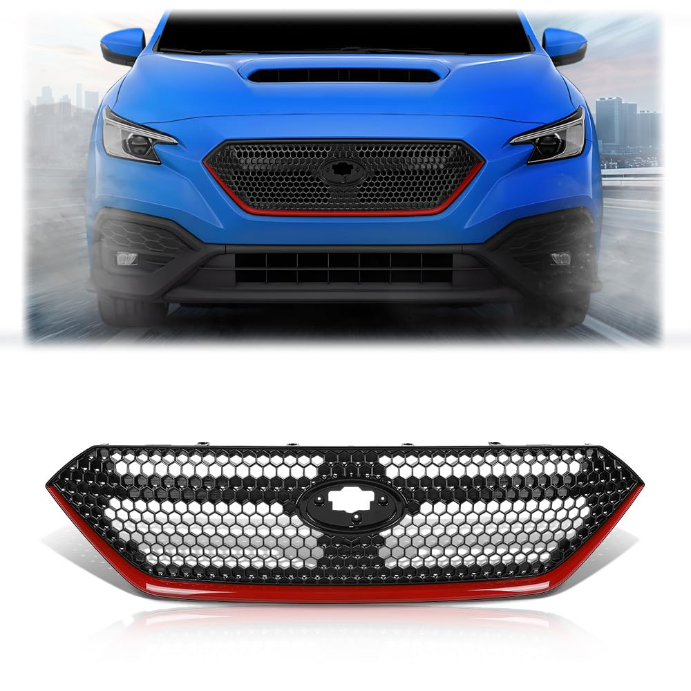 PIT66 Front Bumper Grille Fit Subaru WRX 2022-2024 Red & Black