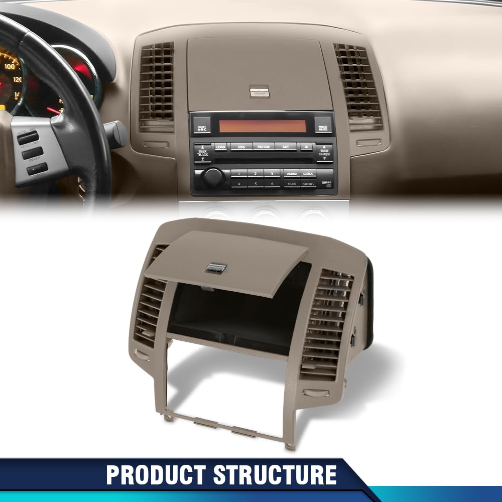 PIT66 Center Dash Radio Bezel Fit Nissan Altima 2005 2006 Brown