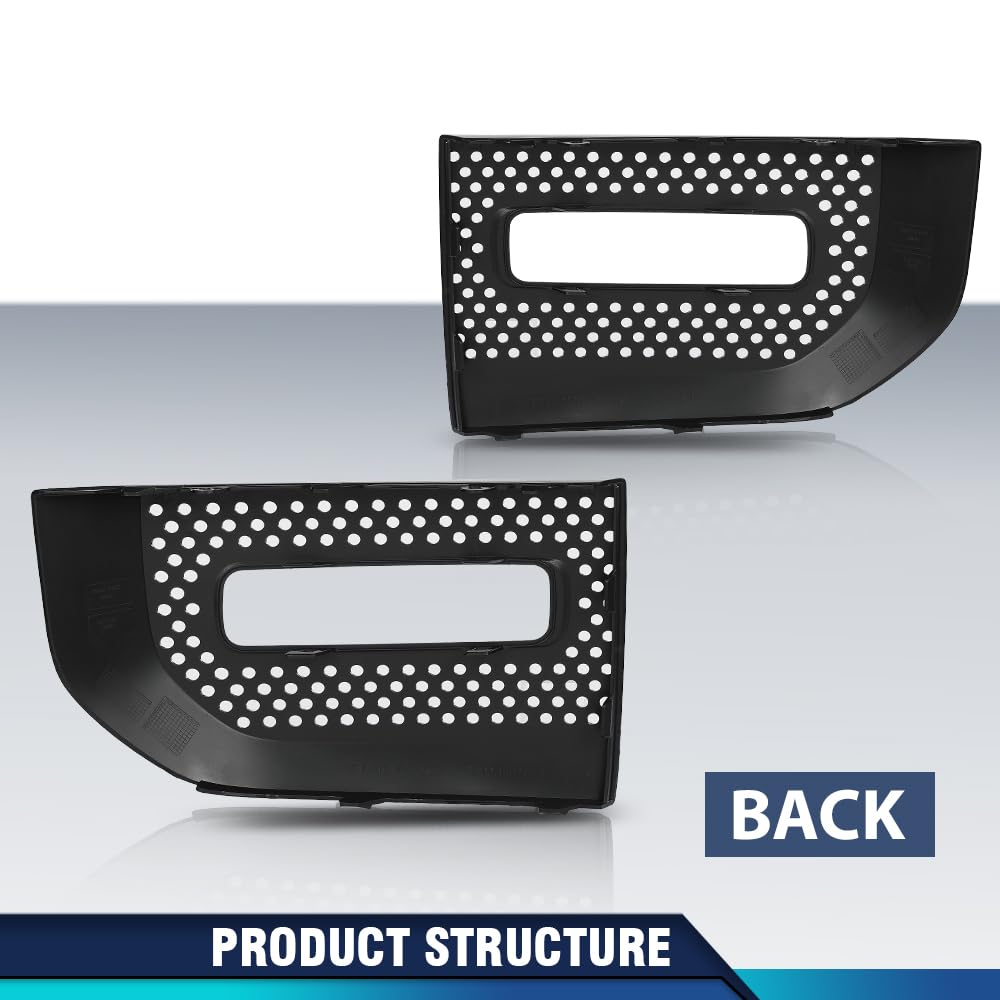 PIT66 Front Fog Light Lamp Cover Pair Compatible with Land Rover Defender 90 110 130 2020-2023 LR129432, LR129431 Glossy Black